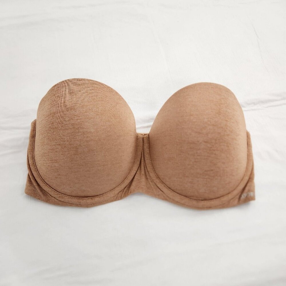 Adore Me Strapless Bra 34D Tan Women's Underwire Push-up Padding